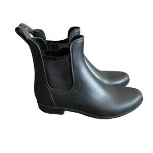 Sam Edelman Tinsley Women's Black Matte Pull On Ankle Rain Booties‎ Size 8